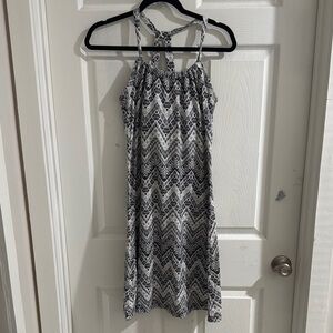 Black and White Patterned Women's Dress